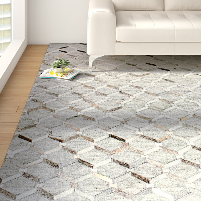Foundry Select Fareham Handmade Hand Hooked Viscose, Leather Gray Rug